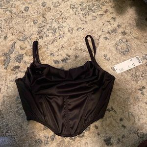 NWT Black satin corset from urban outfitters